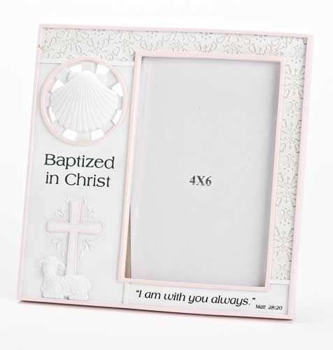 Baptized in Christ Pink Photo Frame