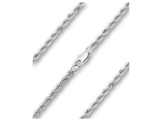 French Rope Style Chain, 18" length, Silver Plated