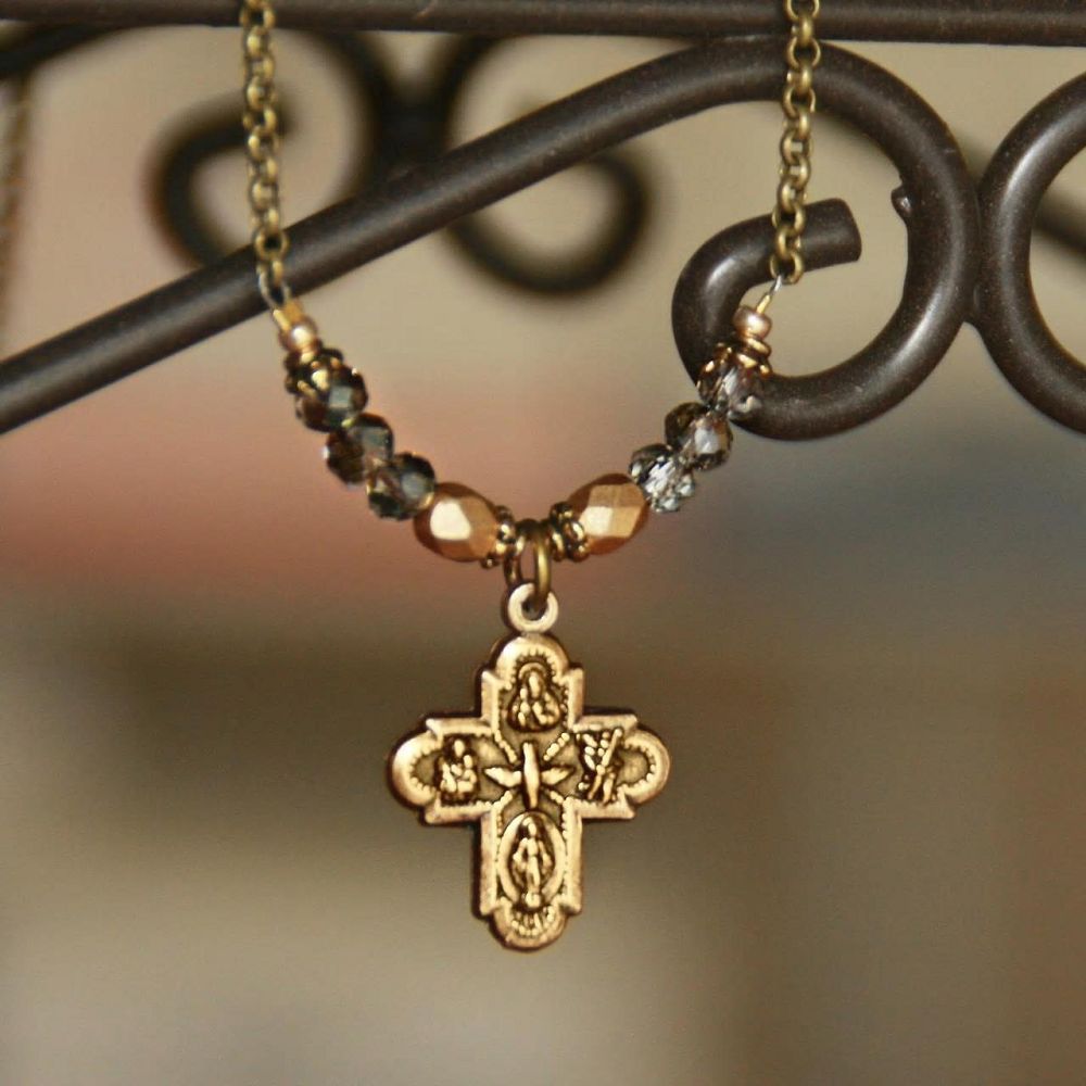 Gold 4-way Cross Necklace