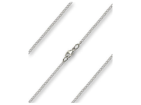 Curb Style Chain, 15" length, Silver Plated