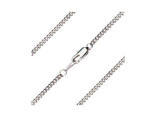 Curb Style Chain, 24 length", Silver Plated