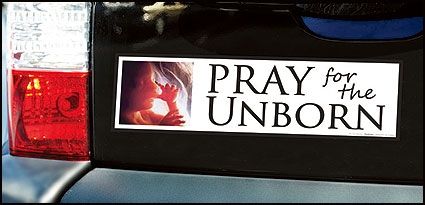 Pray for Unborn Bumper Sticker