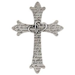 Wedding wall pewter Cross