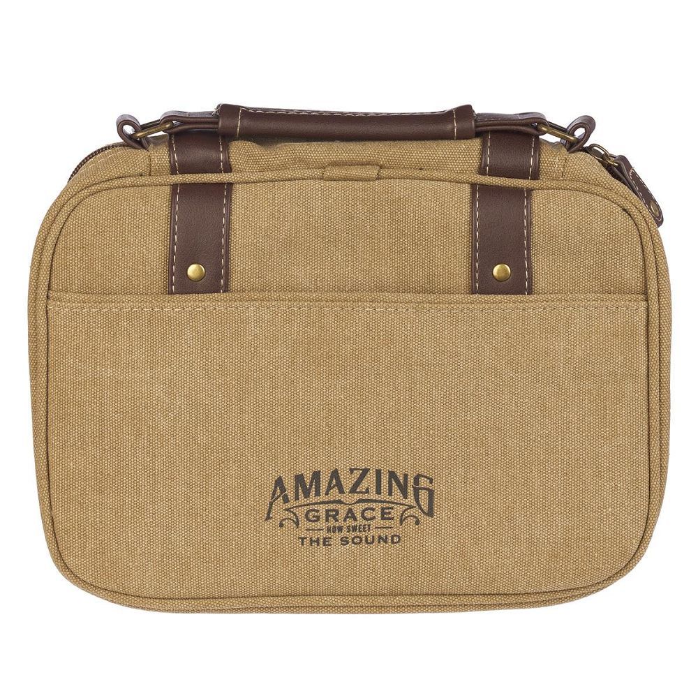 Amazing Grace Tan Bible Cover, medium size