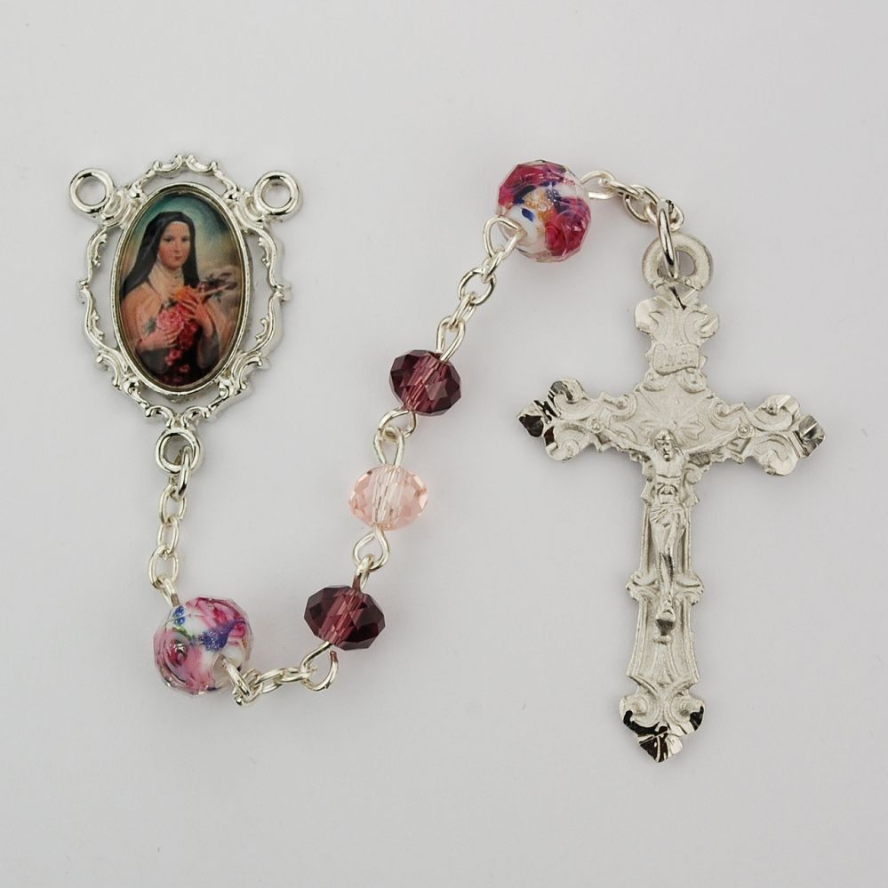 Pink & Purple St. Therese Rosary, 6mm beads