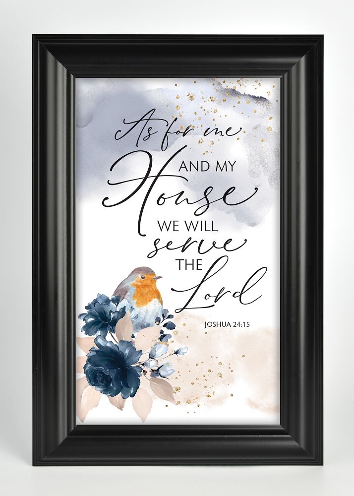 As for Me and my House we will Serve the Lord framed art, 8 x 12"