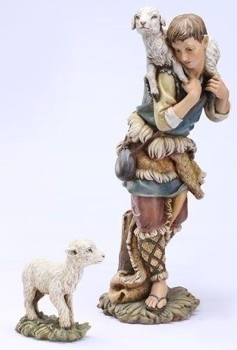 Shepherd with Lamb, 27" scale