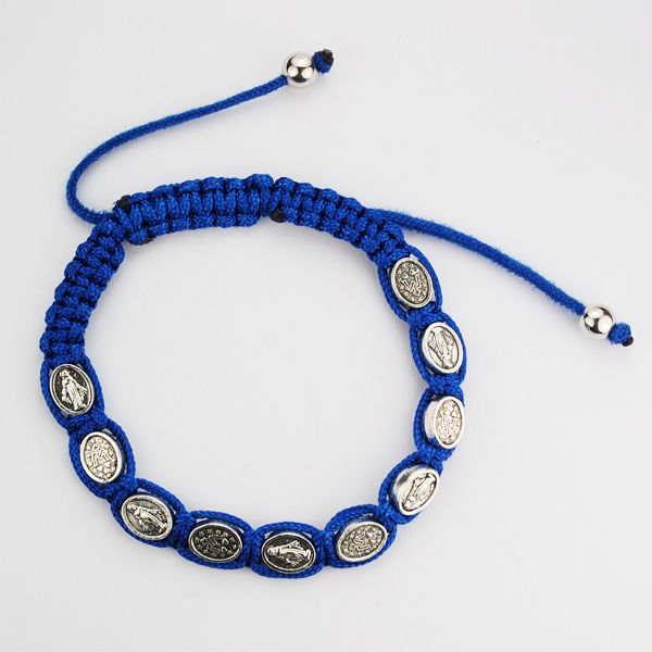 Miraculous Medal blue cord bracelet