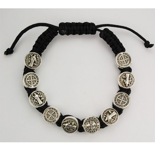 St. Benedict medals black bracelet