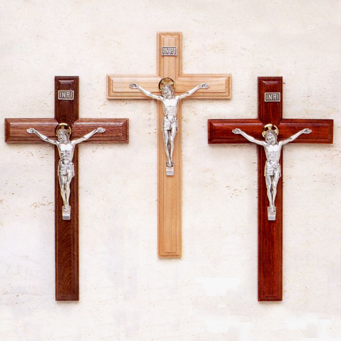 Crucifix Walnut Beveled