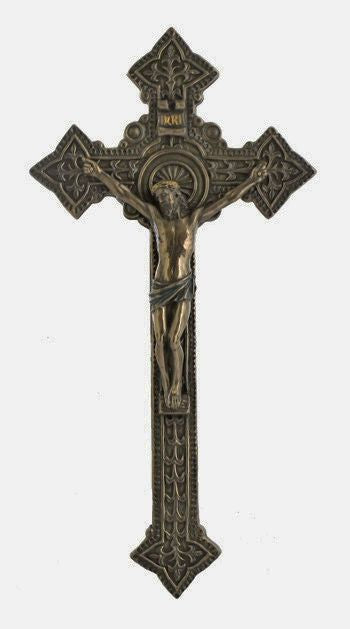 Crucifix, cold cast bronze