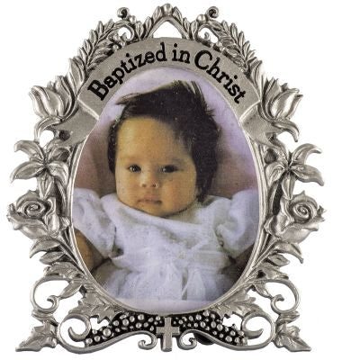 Baptized in Christ Floral photo frame