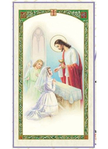 First Communion for Girl, holy card