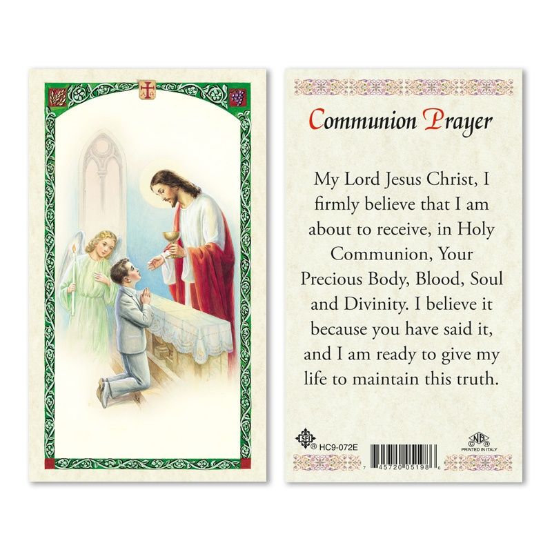 First Communion for Boy, holy card