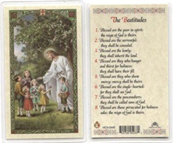 Beatitudes holy card