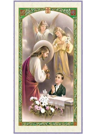 First Communion for Boy, holy card