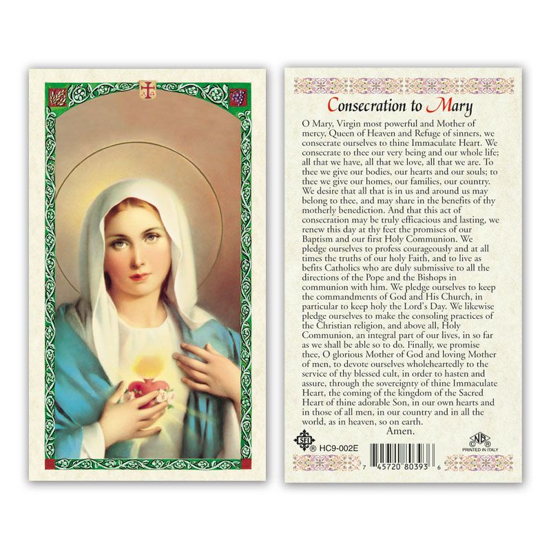 Immaculate Heart of Mary Consecration holy card