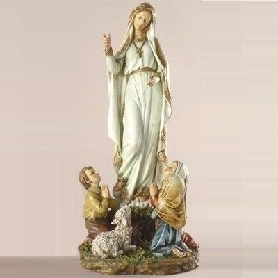 Our Lady of Fatima with the children statue, 12" tall