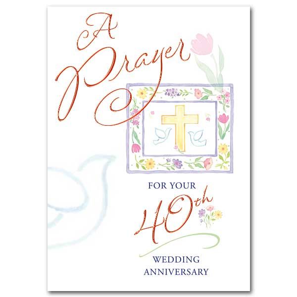 A prayer for your 40th Wedding Anniversary card