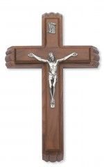 Sick Call Walnut Crucifix, 11" tall