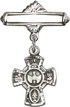 5-Way Cross with Badge Pin 31451, Sterling Silver