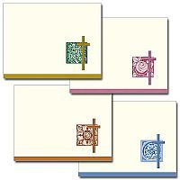 Cross Note Card, Foil colors embossed, box of 12