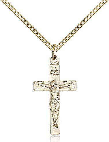 Crucifix medal 00012, Gold Filled