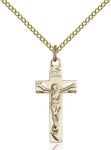 Crucifix medal 00062, Gold Filled