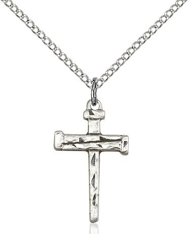 Nail Cross medal 00121, Sterling Silver