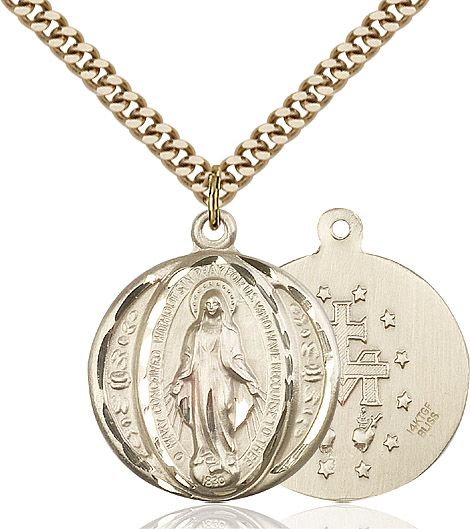 Miraculous medal 0017M2, Gold Filled