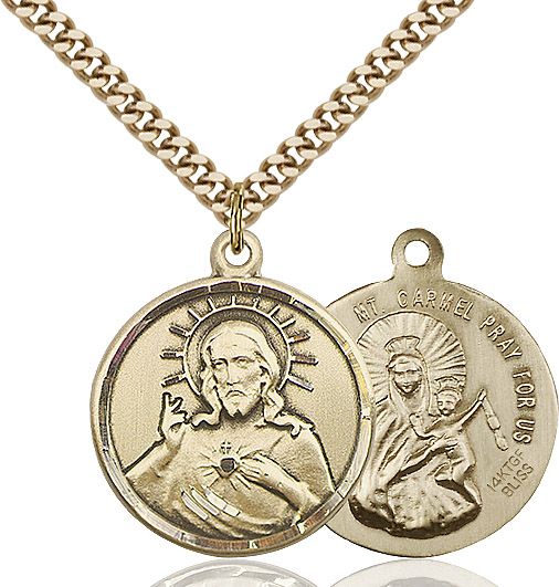 Scapular medal 0017S2, Gold Filled