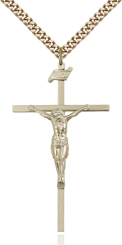 Crucifix medal 00292, Gold Filled