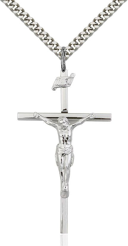 Crucifix medal  00291, Sterling Silver
