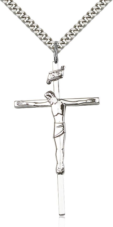 Crucifix medal 00301, Sterling Silver