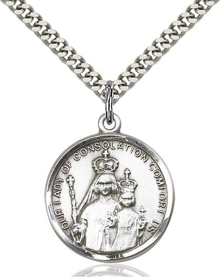 Our Lady of Consolation medal 00381, Sterling Silver