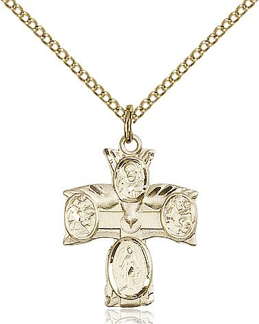 4-way Cross 00492, Gold Filled