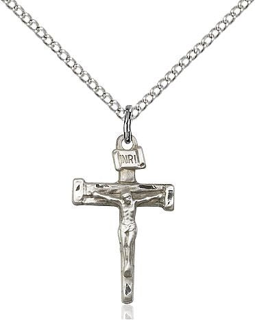 Nail Crucifix medal 00721, Sterling Silver