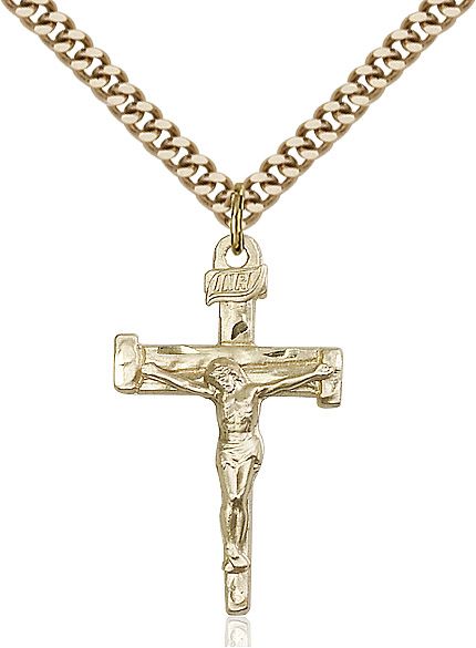 Nail Crucifix medal 00732, Gold Filled