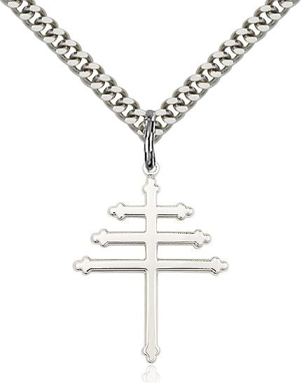 Maronite Cross medal 00741, Sterling Silver