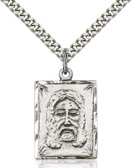 Holy Face medal 00751, Sterling Silver