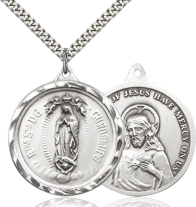Our Lady of Guadalupe medal 0203F1, Sterling Silver