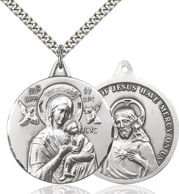 Our Lady of Perpetual Help medal 0203H1, Sterling Silver