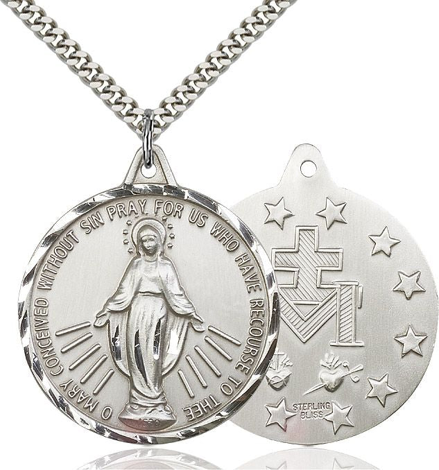 Miraculous medal 0203M1, Sterling Silver