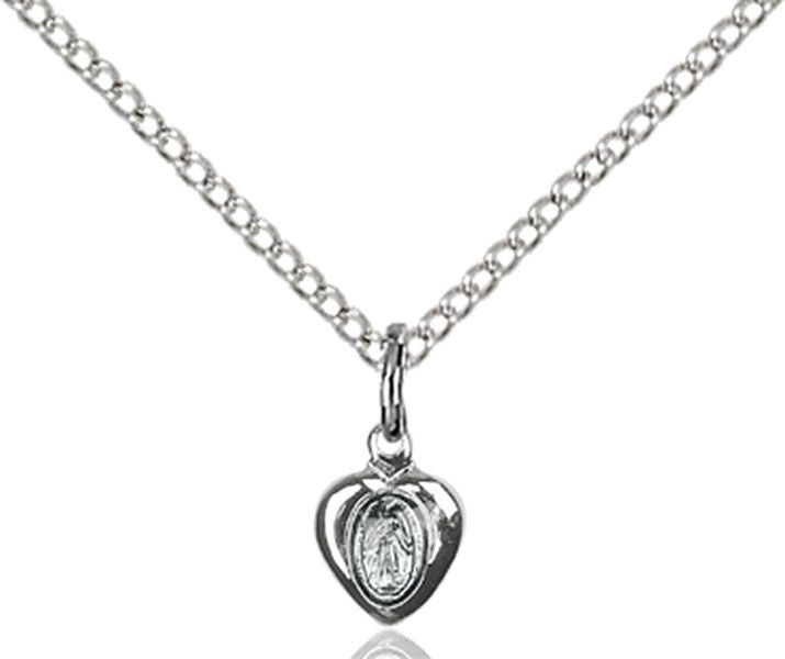 Miraculous Heart medal 0217PL1, Sterling Silver