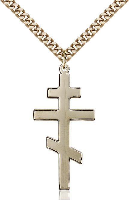 Saint Andrew Cross medal 02412, Gold Filled