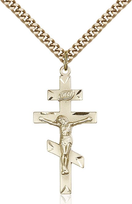 Saint Andrew Cross medal 02492, Gold Filled