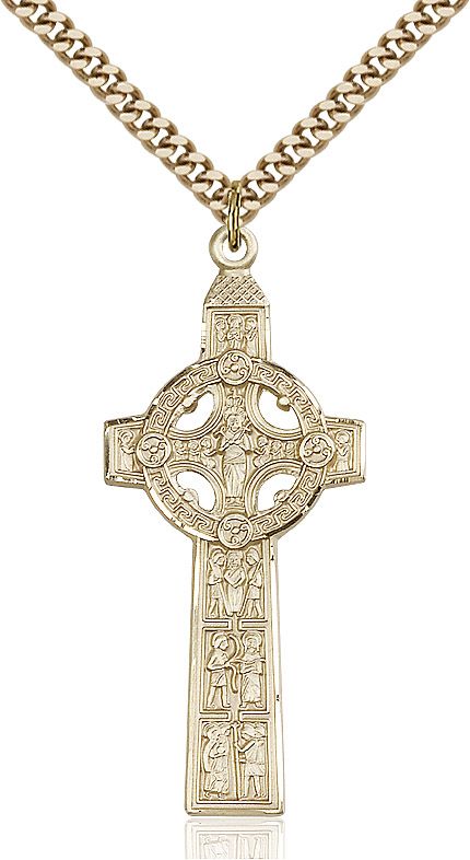 Scriptures Cross medal 02552, Gold Filled