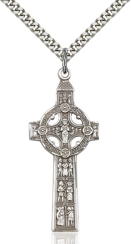 Scriptures Cross medal 02551, Sterling Silver