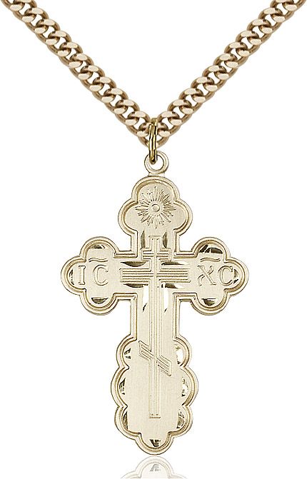 Saint Olga Cross medal 02582, Gold Filled