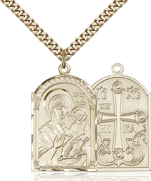 Mother of God medal 02672, Gold Filled